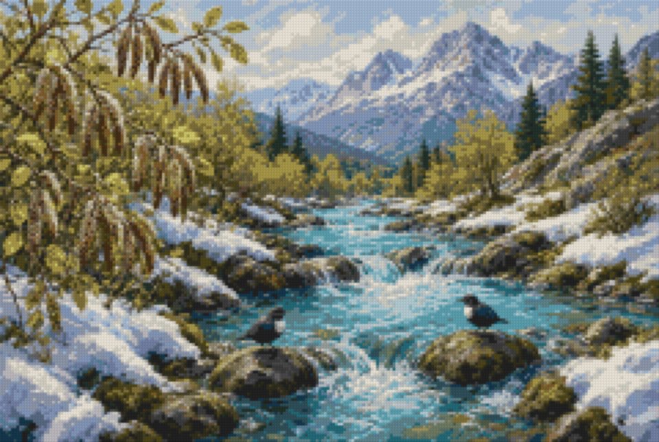 A Mountain Stream in Spring