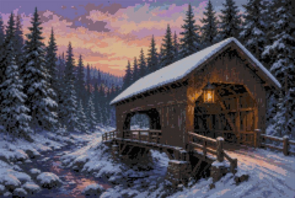A Covered Bridge in Winter