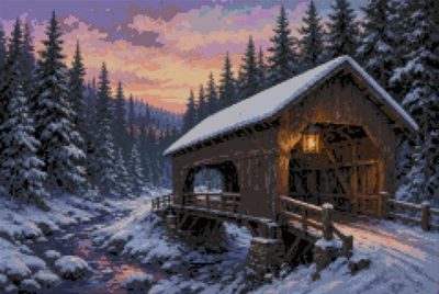 A Covered Bridge in Winter