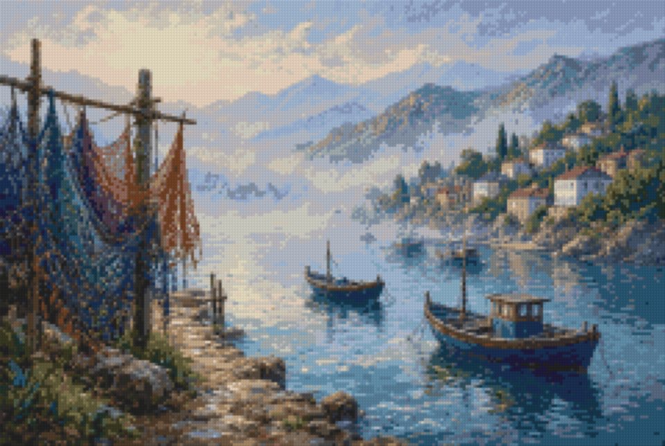 A Fishing Village in the Morning