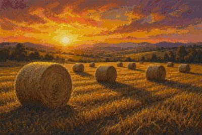 A Field of Round Bales