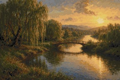A Footbridge at Sunset
