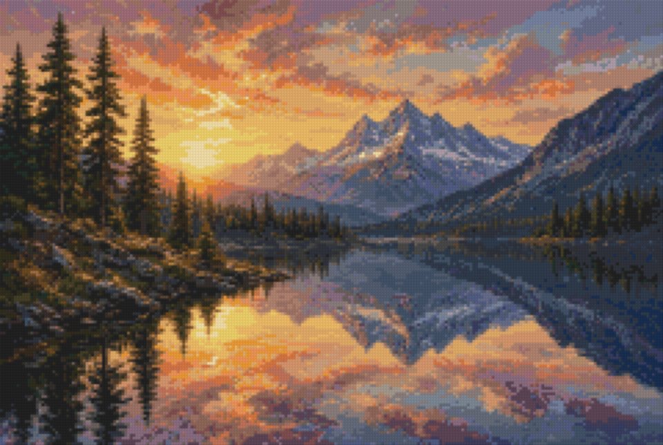 A Mountain Lake at Sunrise