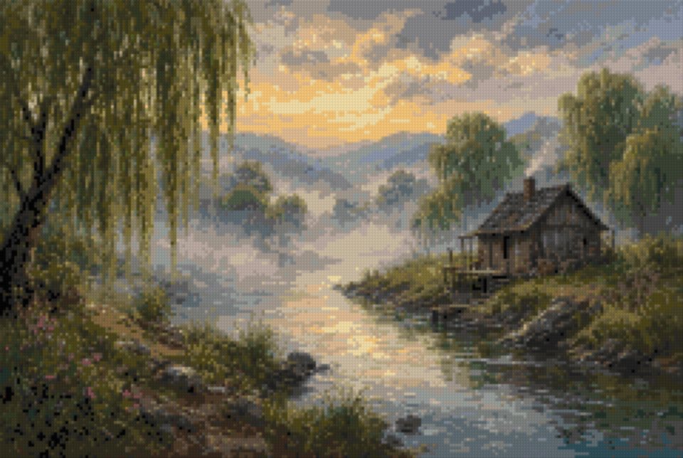A River Bend with a Mill