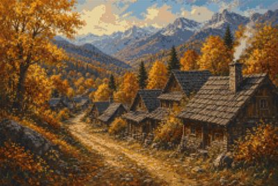 A Mountain Village in Autumn