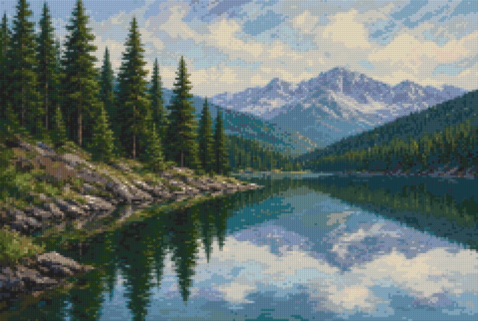 Pines by the Lake