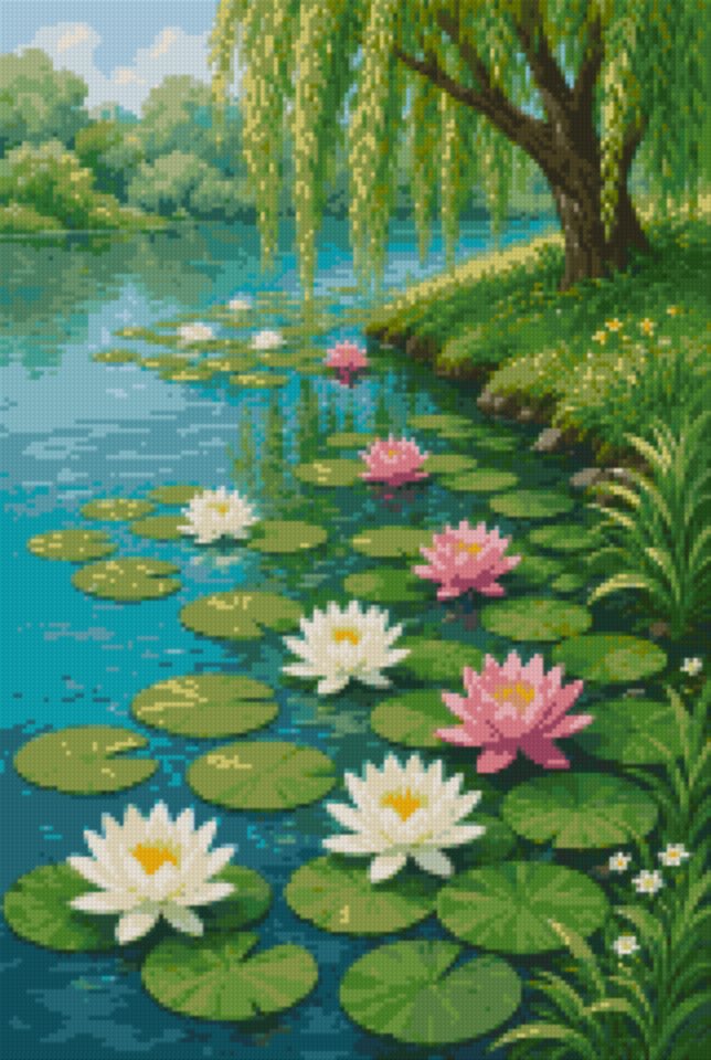 A Lake with Water Lilies