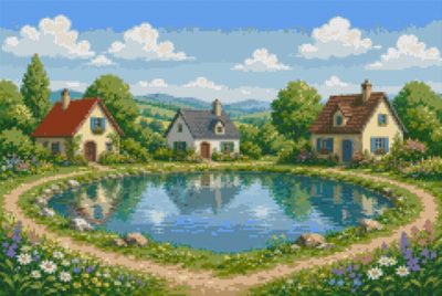 A Village with a Pond