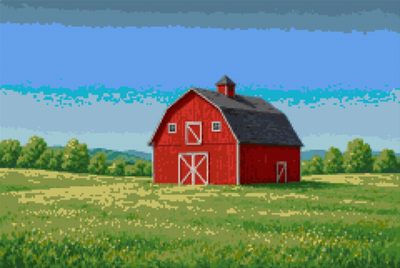 A Red Barn in Winter