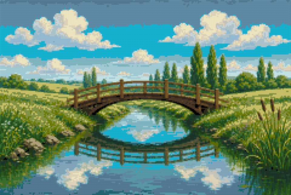 A Wooden Bridge over the Canal