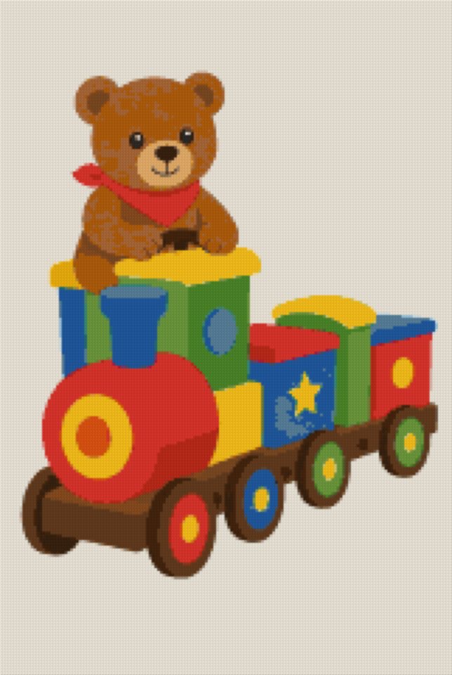 A Bear in a Toy Train