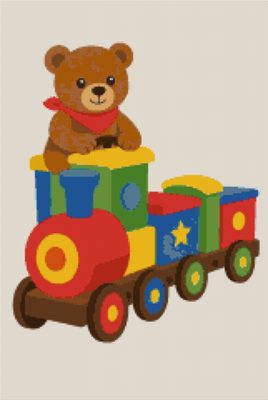 A Bear in a Toy Train