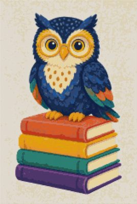 An Owl on Coloured Books