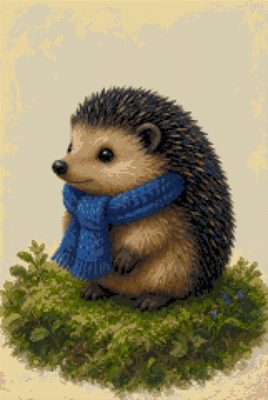A Hedgehog in a Blue Scarf