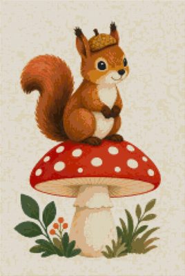 A Squirrel on a Toadstool