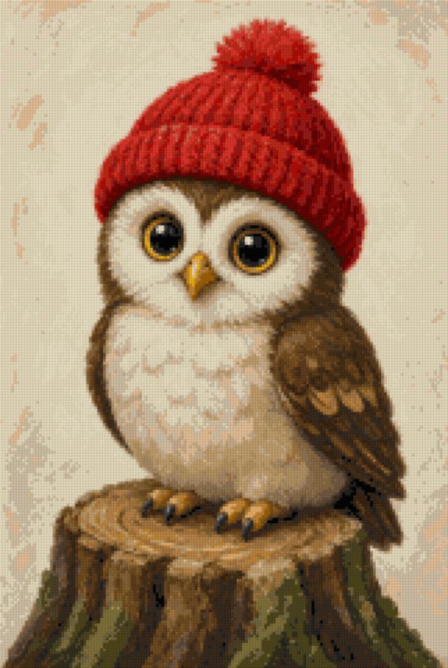 An Owlet in a Bobble Hat