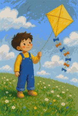 A Boy with a Yellow Kite