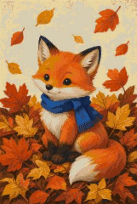 A Fox Cub in the Leaves