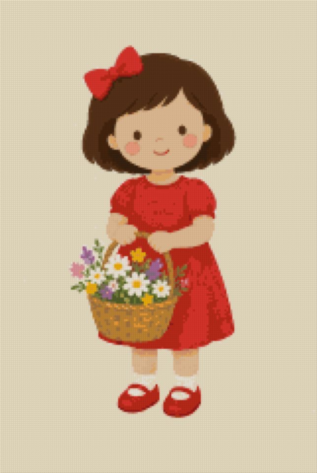 A Girl with a Flower Basket