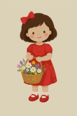 A Girl with a Flower Basket
