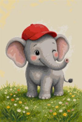 A Little Elephant in a Cap