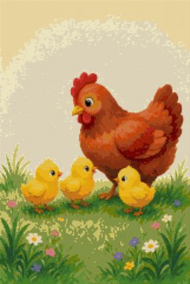 A Hen and Her Chicks