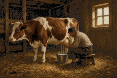 Milking in the Byre