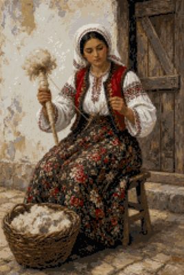 A Girl with a Distaff