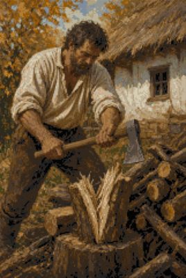 A Man Chopping Wood