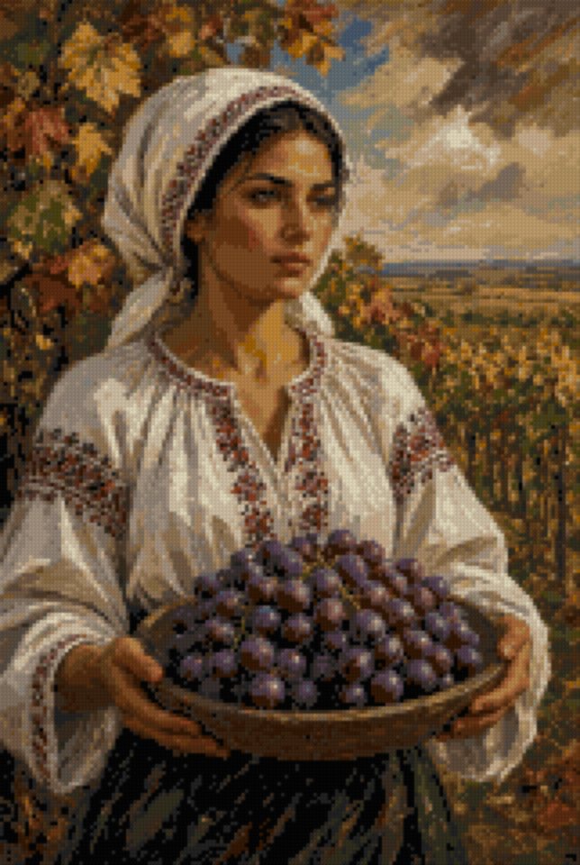 A Woman with Grapes in Her Arms