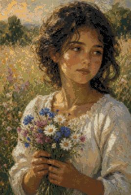 A Girl with Wild Flowers