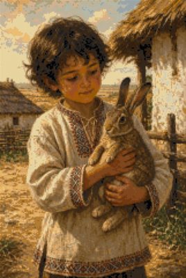 A Child with a Rabbit