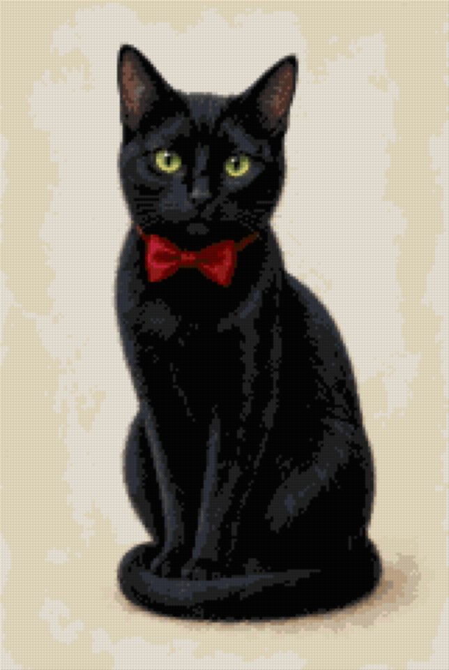 A Black Cat with a Bow Tie