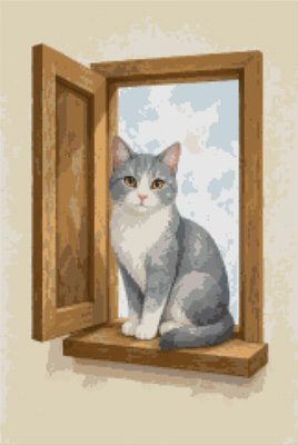 A Grey Cat in the Window