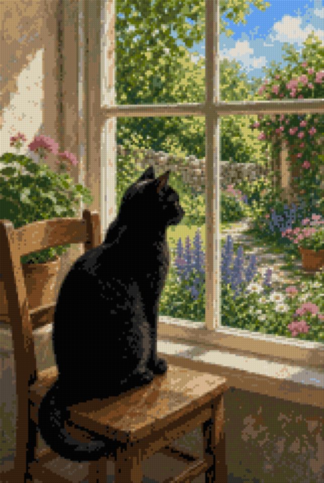A Black Cat on a Chair
