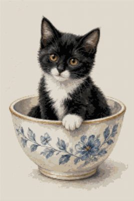 A Kitten in a Bowl