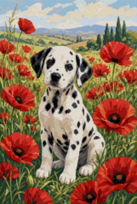 A Dalmatian among the Poppies