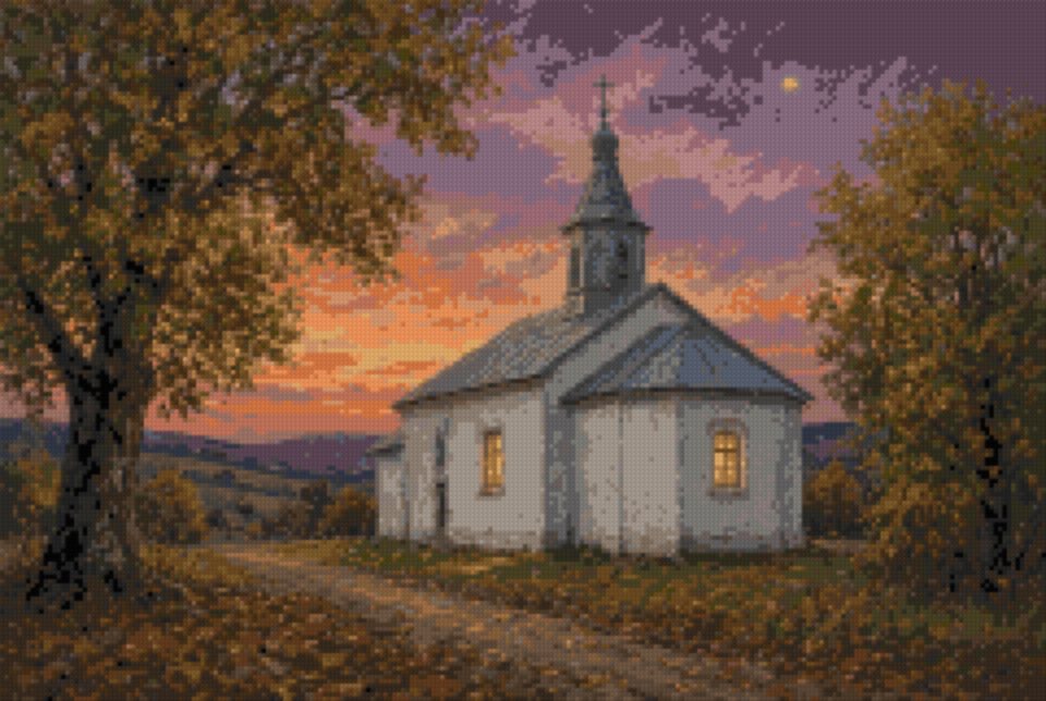 A Church at Sunset