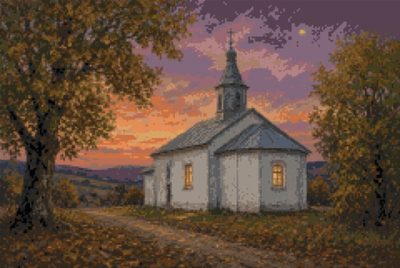 A Church at Sunset