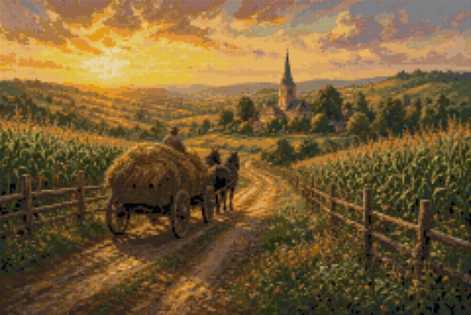 A Hay Cart in the Lane