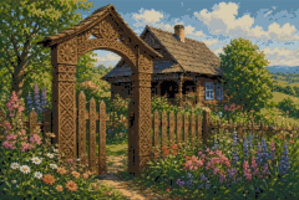 A Carved Village Gate