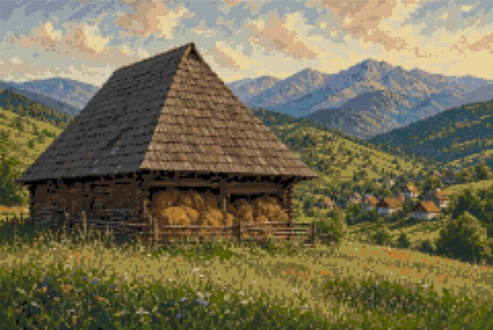 A Wooden Hay Barn