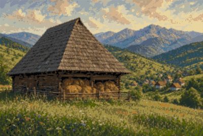 A Wooden Hay Barn