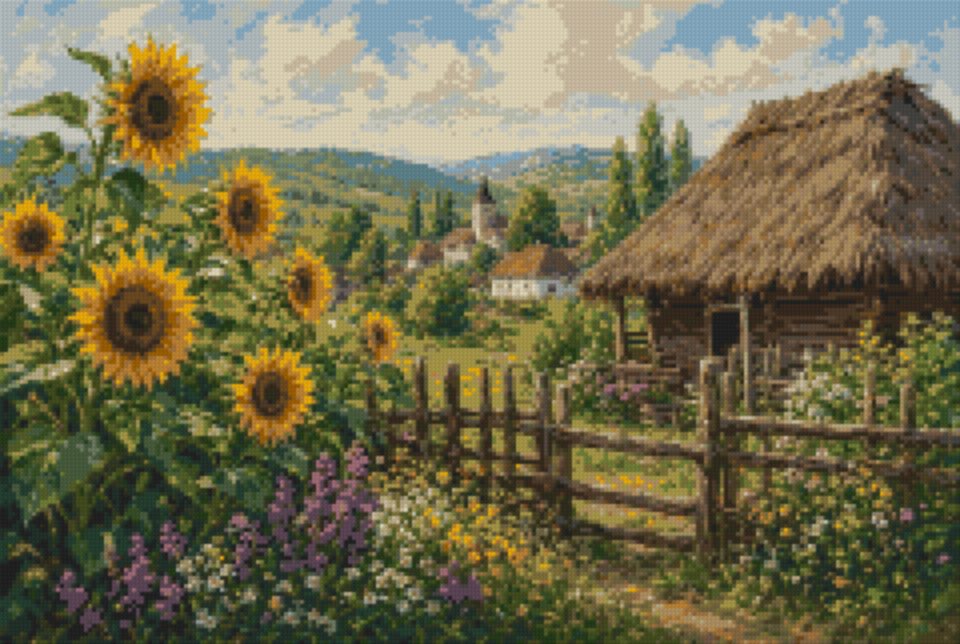 Grădină cu floarea-soarelui