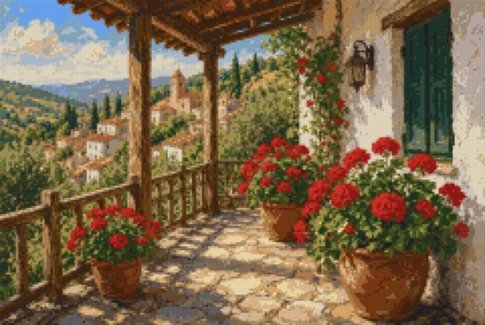 A Porch with Geraniums
