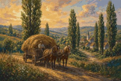 A Hay Wagon in the Field